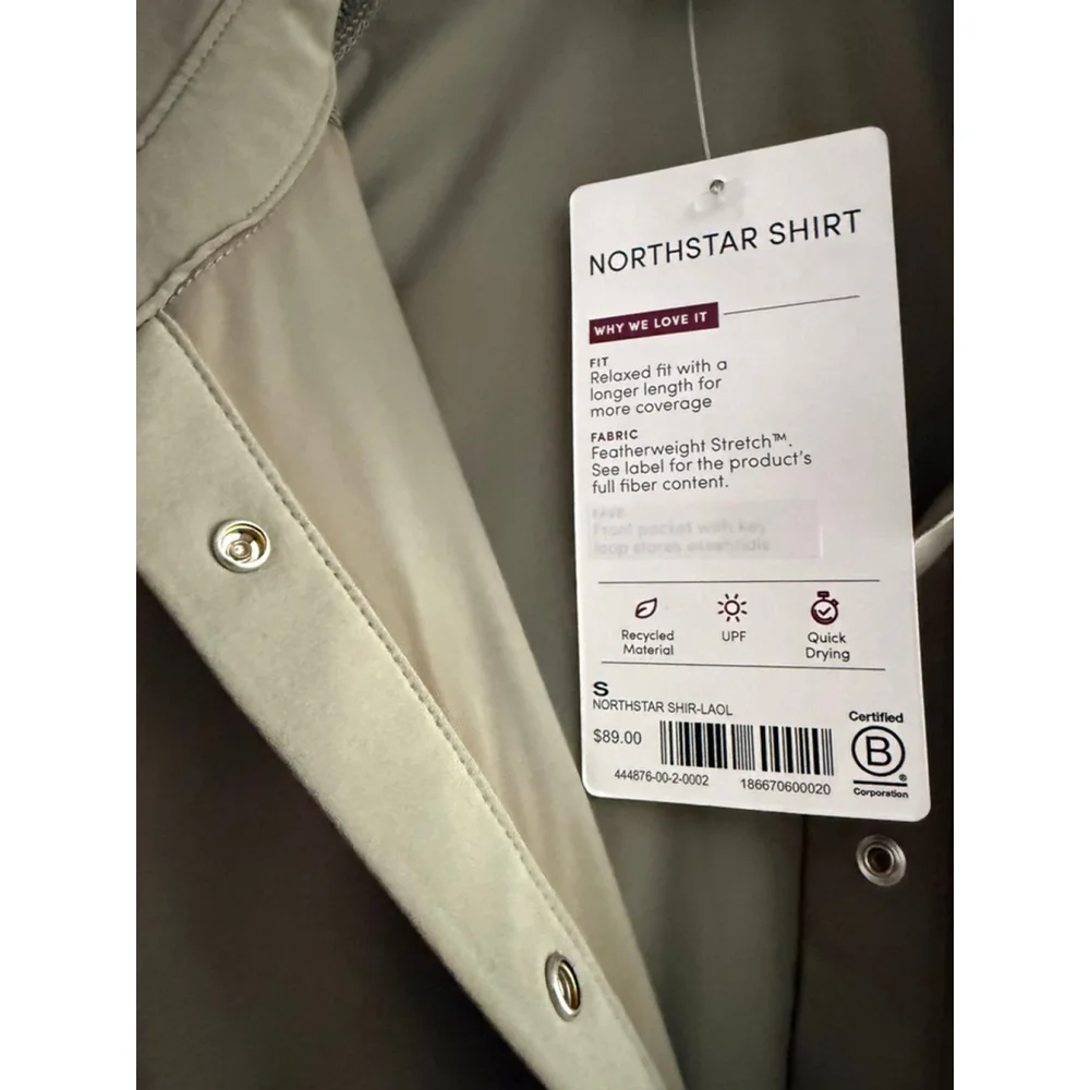 NWT Athleta Women’s North Star Shirt Olive Green Size Small - Picture 8 of 10